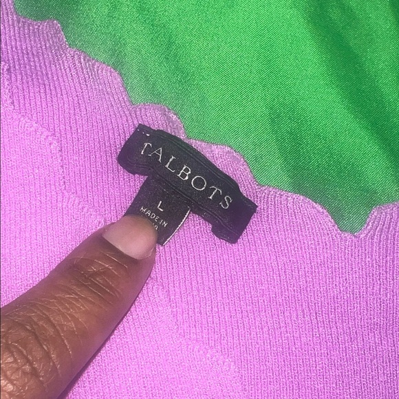 Talbots Purple Scalloped Top size Large - Picture 3 of 4